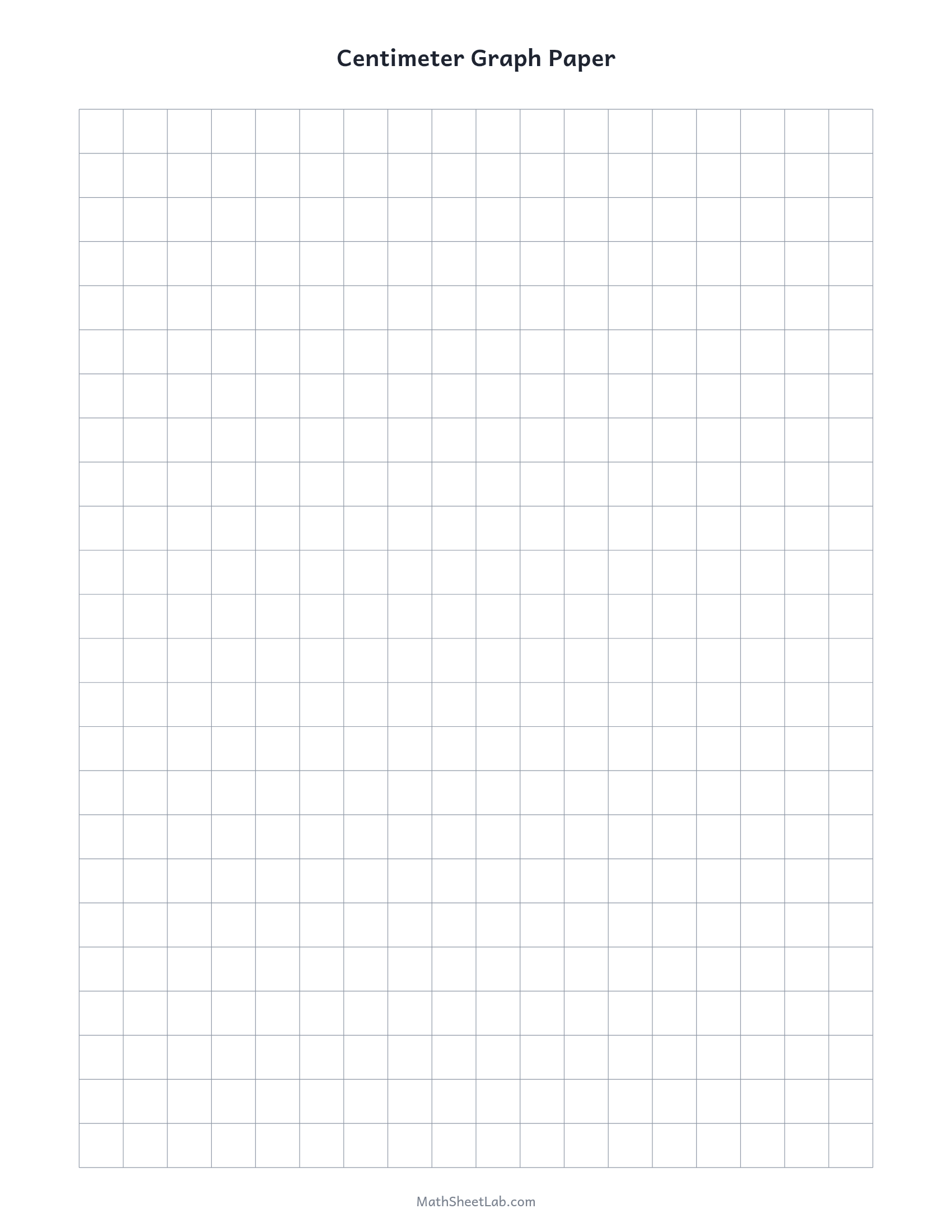Centimeter graph paper — free printable PDF preview