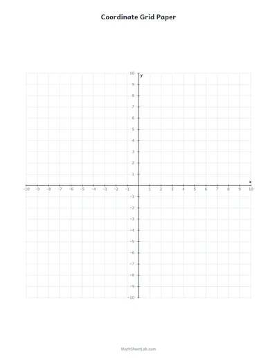 Coordinate grid paper — One big grid